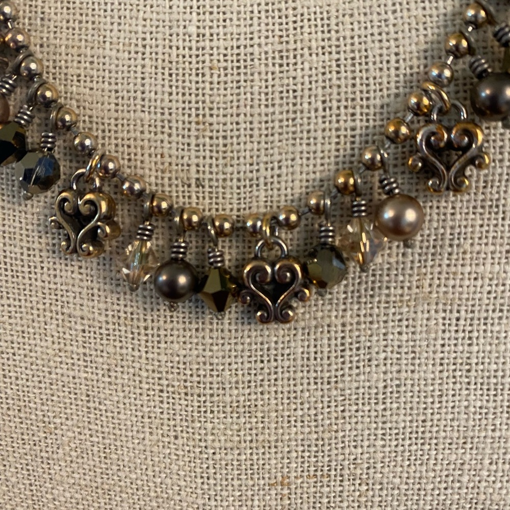 Brighton “CANNES’ Bronze Swarovski Crystal and Pearl Necklace and Bracelet - Picture 4 of 10